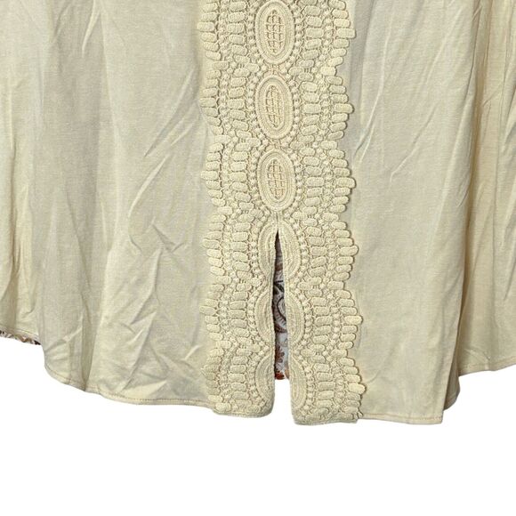 Daniel Rainn Stitch Fix Mixed Media Top Sleeveless Lace Brown Cream Women PM NWT - Picture 8 of 12